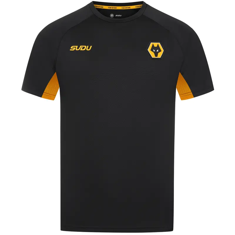 Wolves Fanshop | 2025-26 Coaches Training T-Shirt – Black/Gold Wolves Merchandise Collection